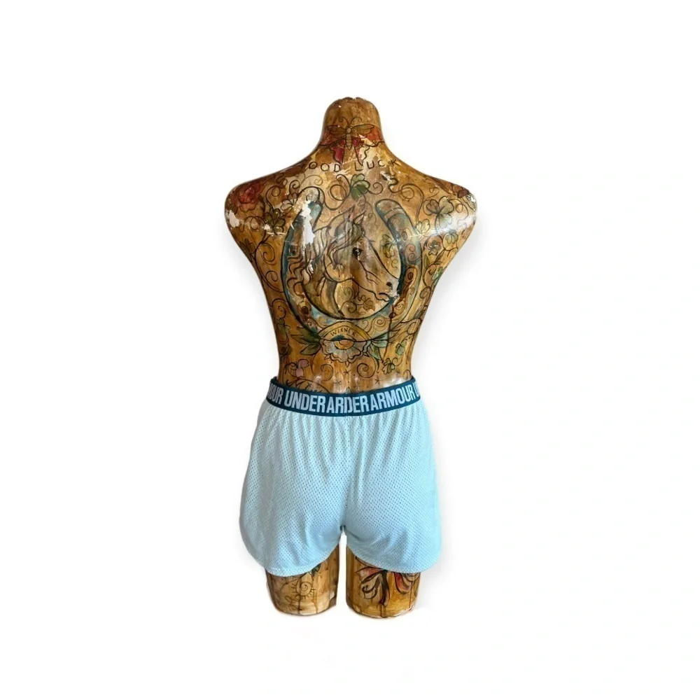 Under Armour green shorts athletics running heat gear active work out wear small